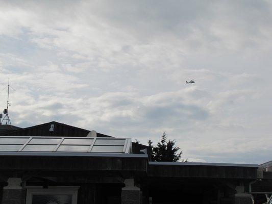 The town said one of Analar's helicopters flew just 100 feet over the airport terminal building.