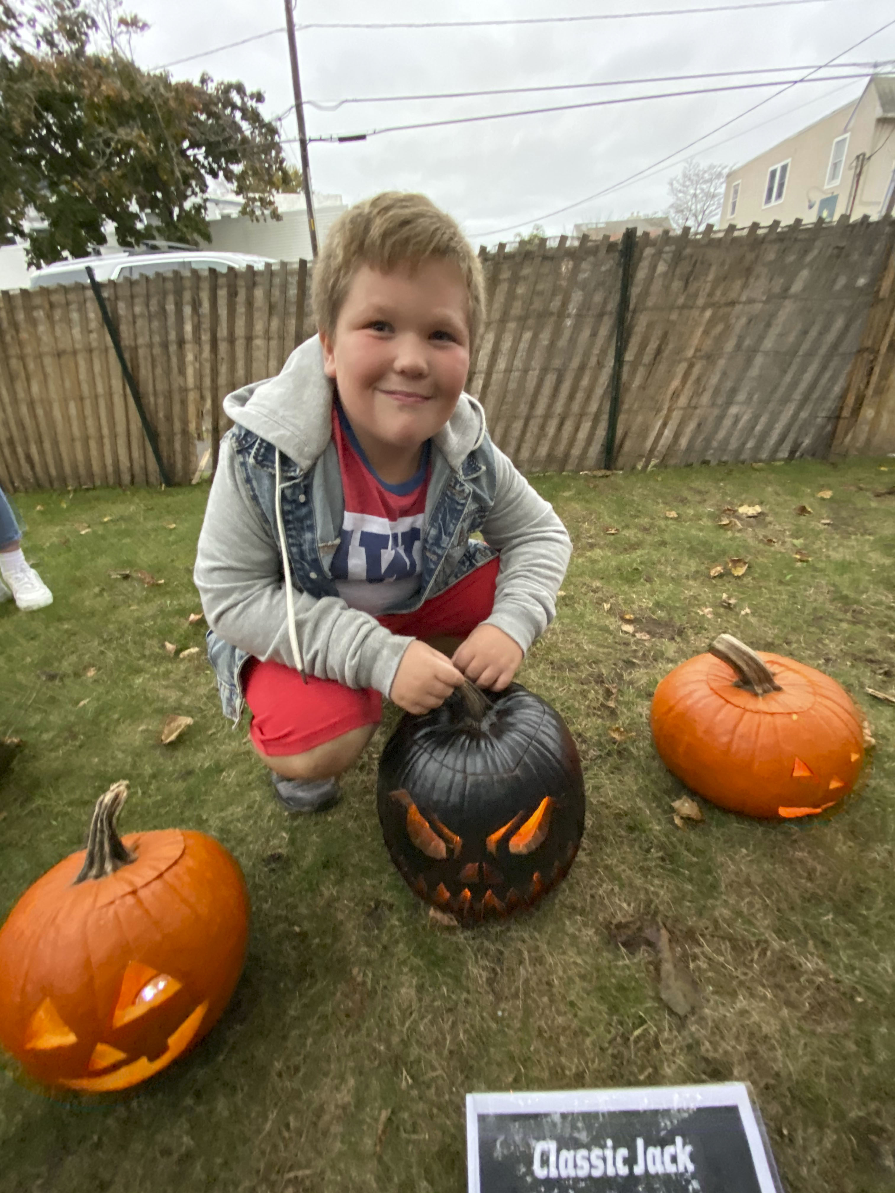 Eli McCleland with his creation.