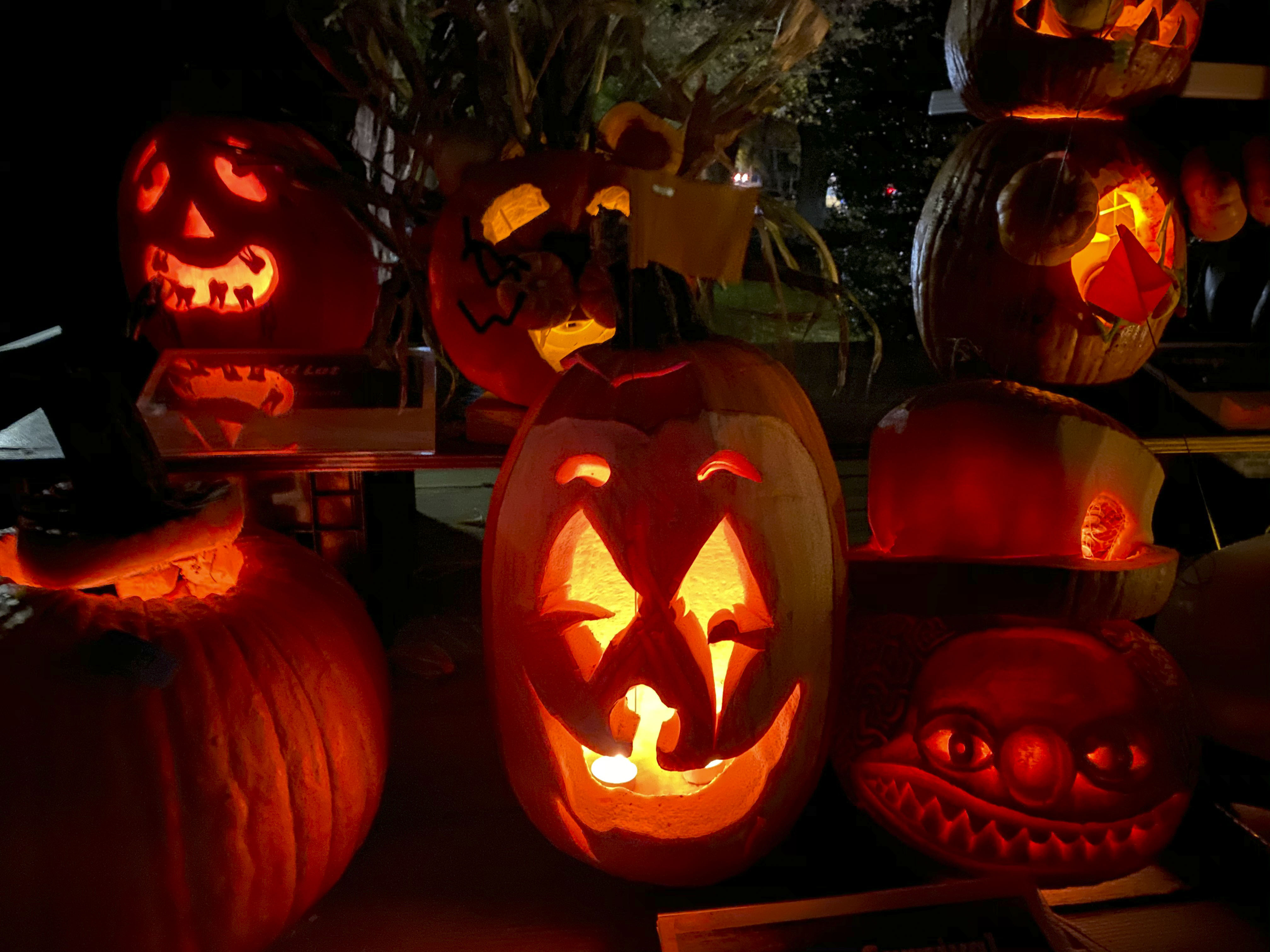 Entries in the Bridgehampton Lions Club carving contest on Monday night.