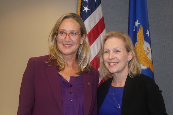 Suffolk County Legislator Bridget Fleming with Senator Kirsten Gillibrand.
