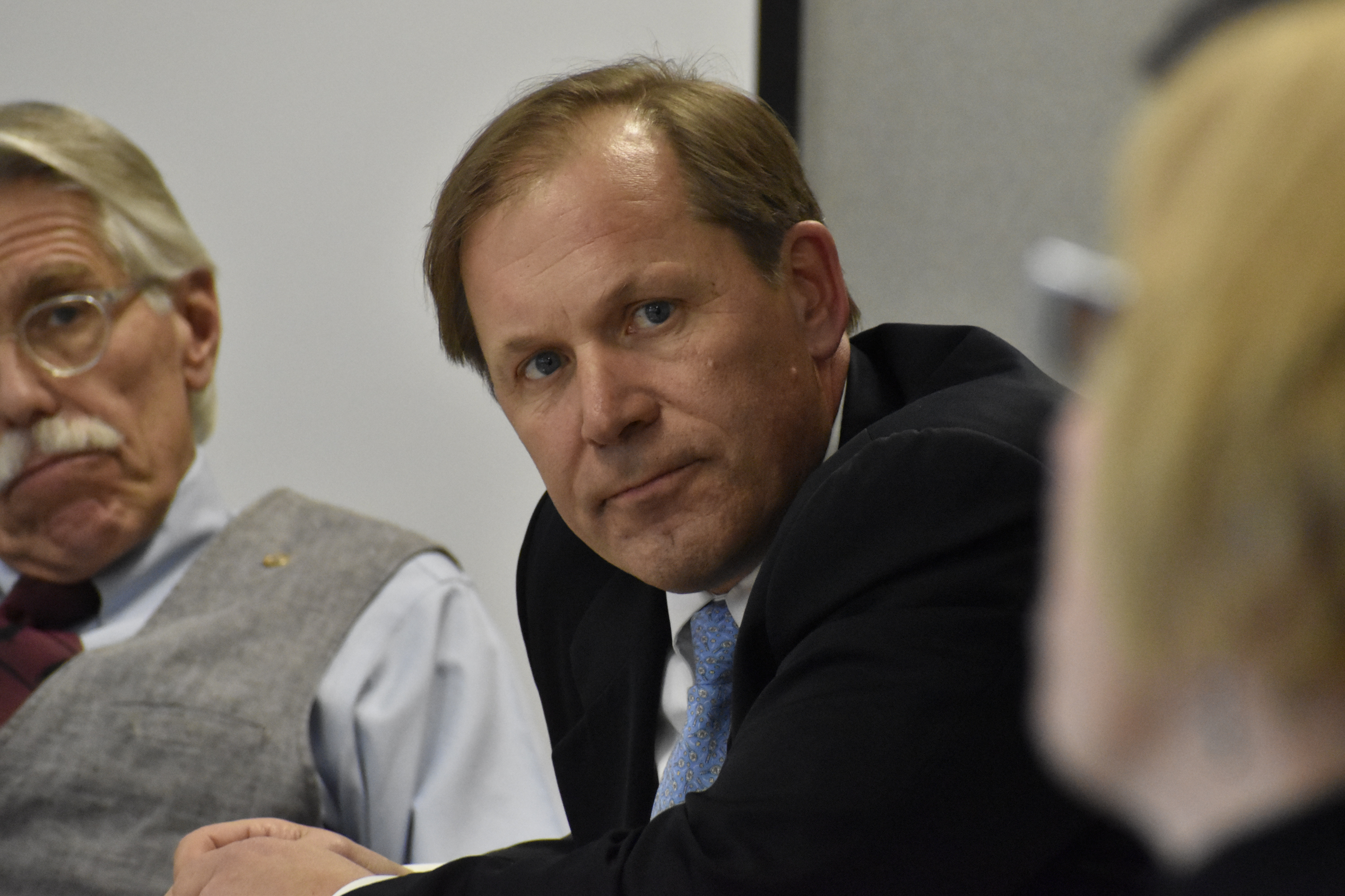 Southampton Town Planner Kyle Collins at a recent Central Pine Barrens Commission meeting. PRESS FILE