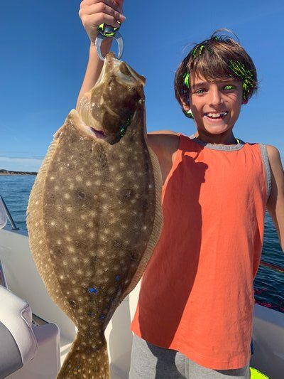 After weeks of unsettled seas that hampered fluke fishing, last Sunday of the season treated a lot of anglers, like Taylor Baratta, very well.  Joe Baratta