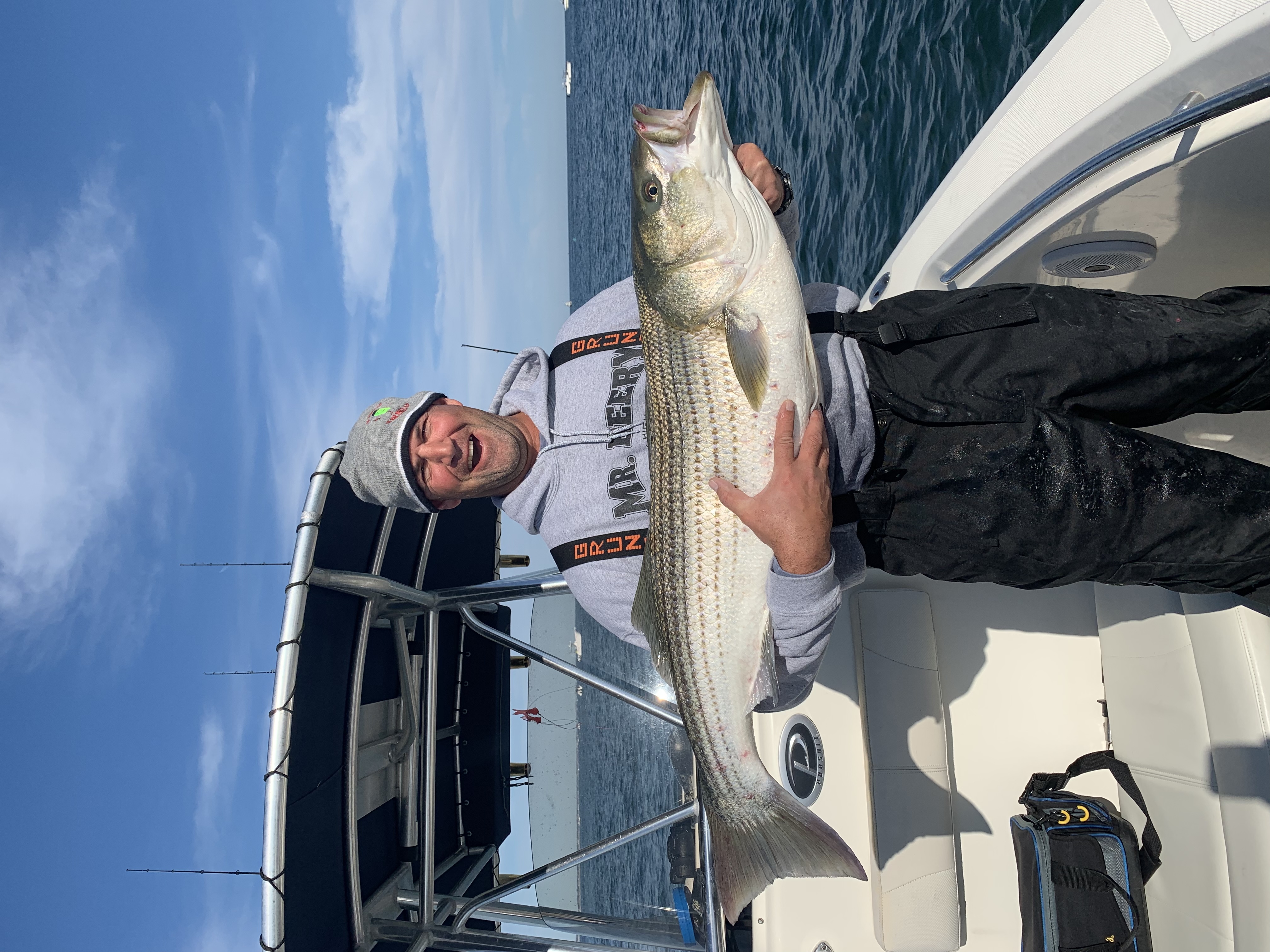 Chris Capalbo and a lot of anglers stumbled onto red-hot fishing for big striped bass outside Shinnecock Inlet over the weekend.