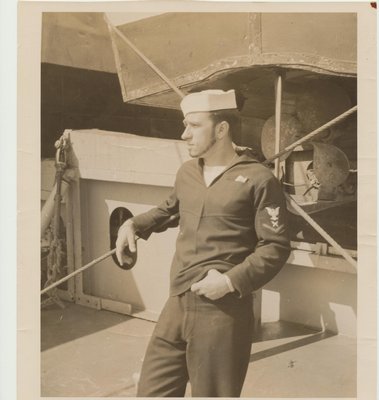 Mr. Taranto aboard the U.S.S. Marquette circa 1954.