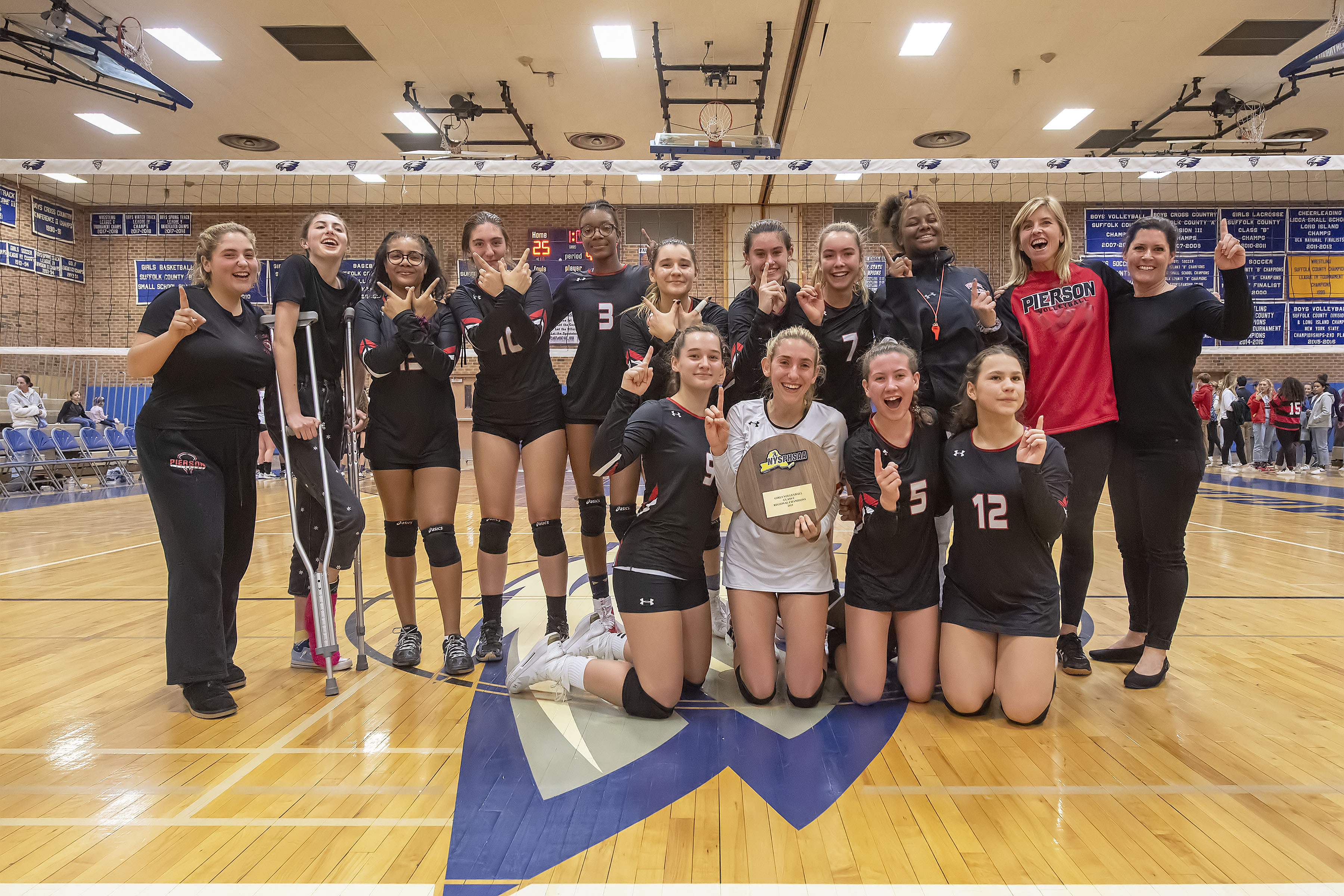 The Pierson Lady Whalers defeated the Oyster Bay Lady Baymen to win the Long Island Class C Volleyball Championship at Hauppauge High School on Saturday night.
