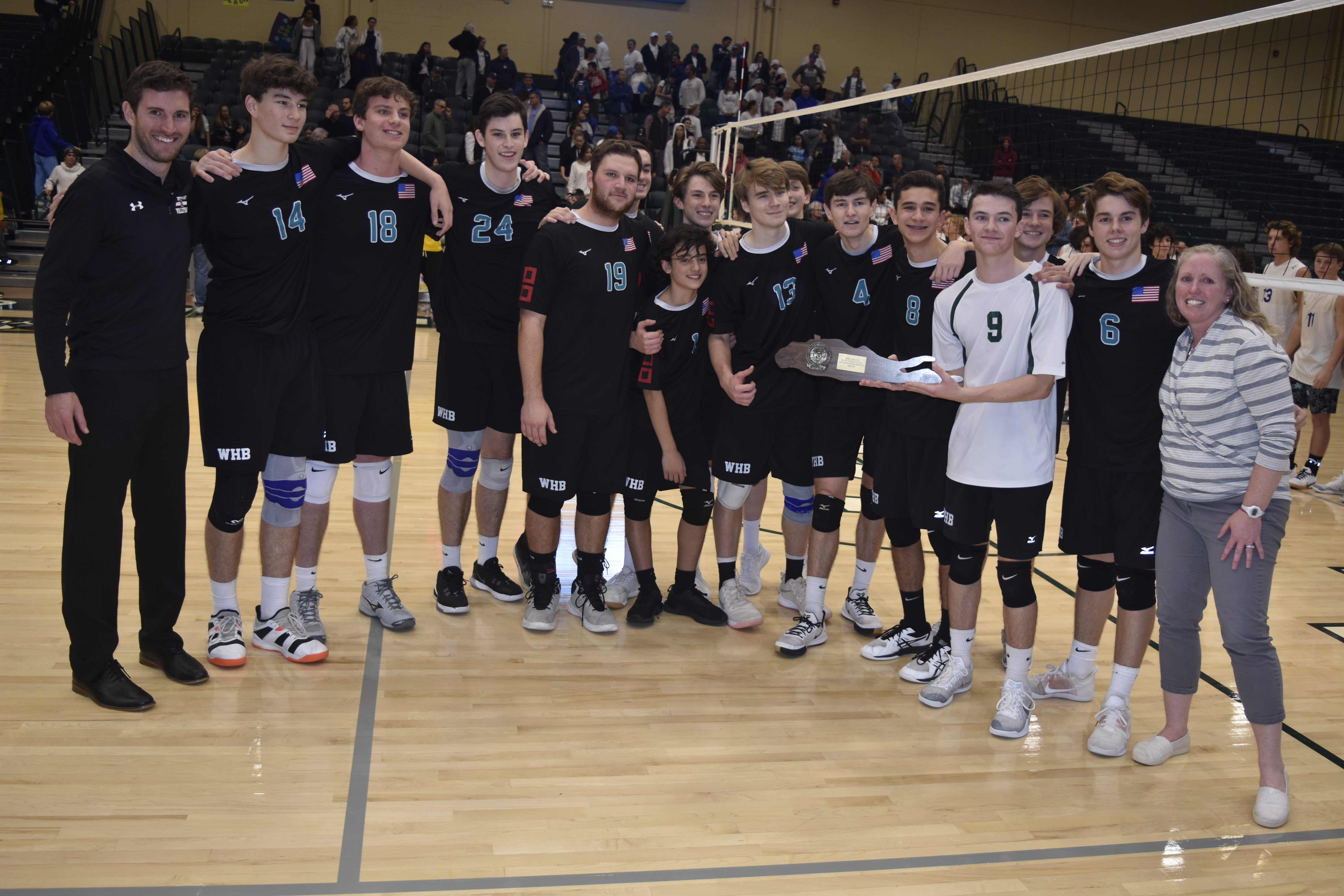 The Westhampton Beach boys volleyball team won its first ever Long Island Championship on Tuesday night after defeating Long Beach, 3-2.