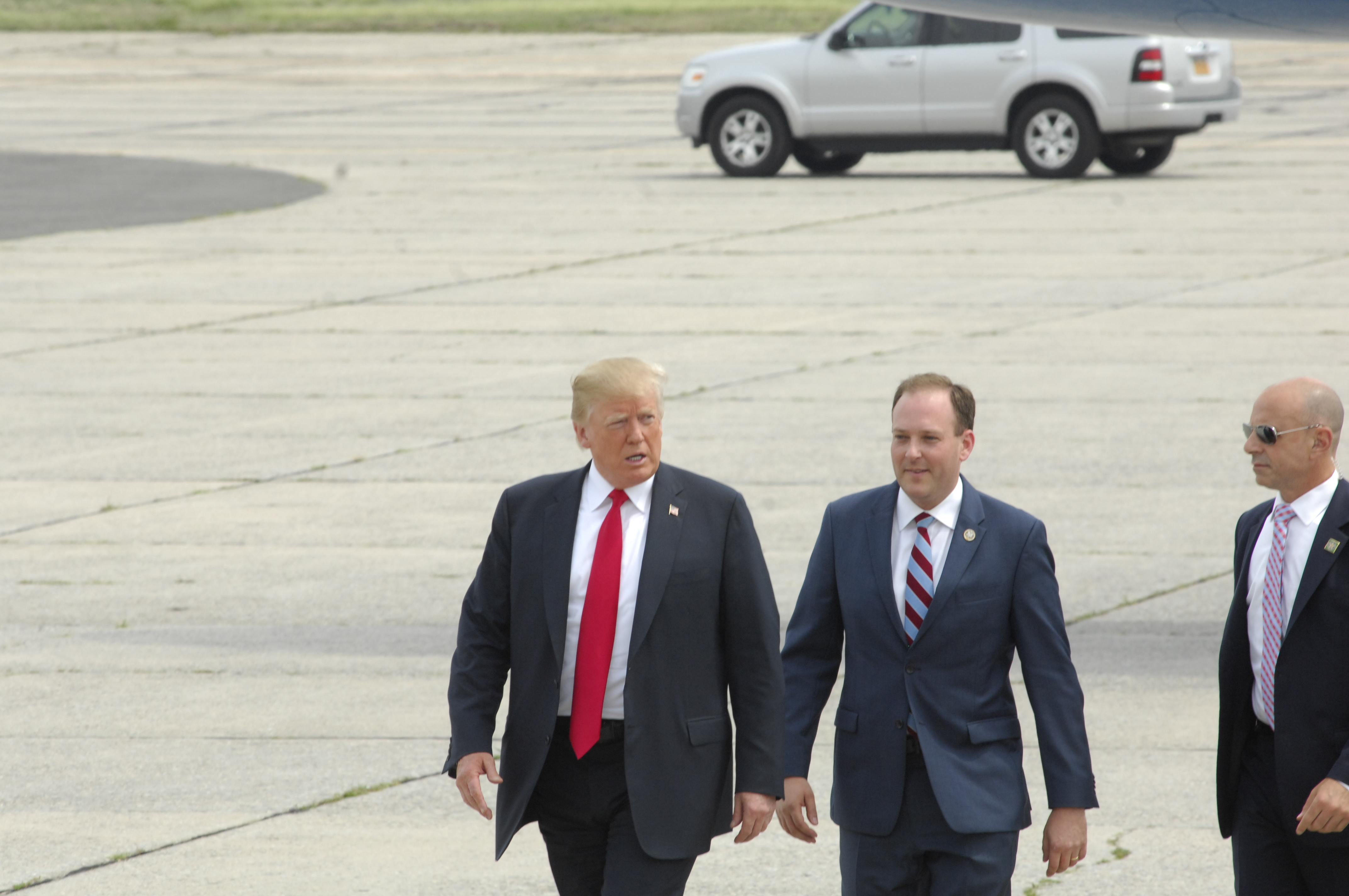 U.S. Representative Lee Zeldin with President Donald Trump in 2018.   DANA SHAW