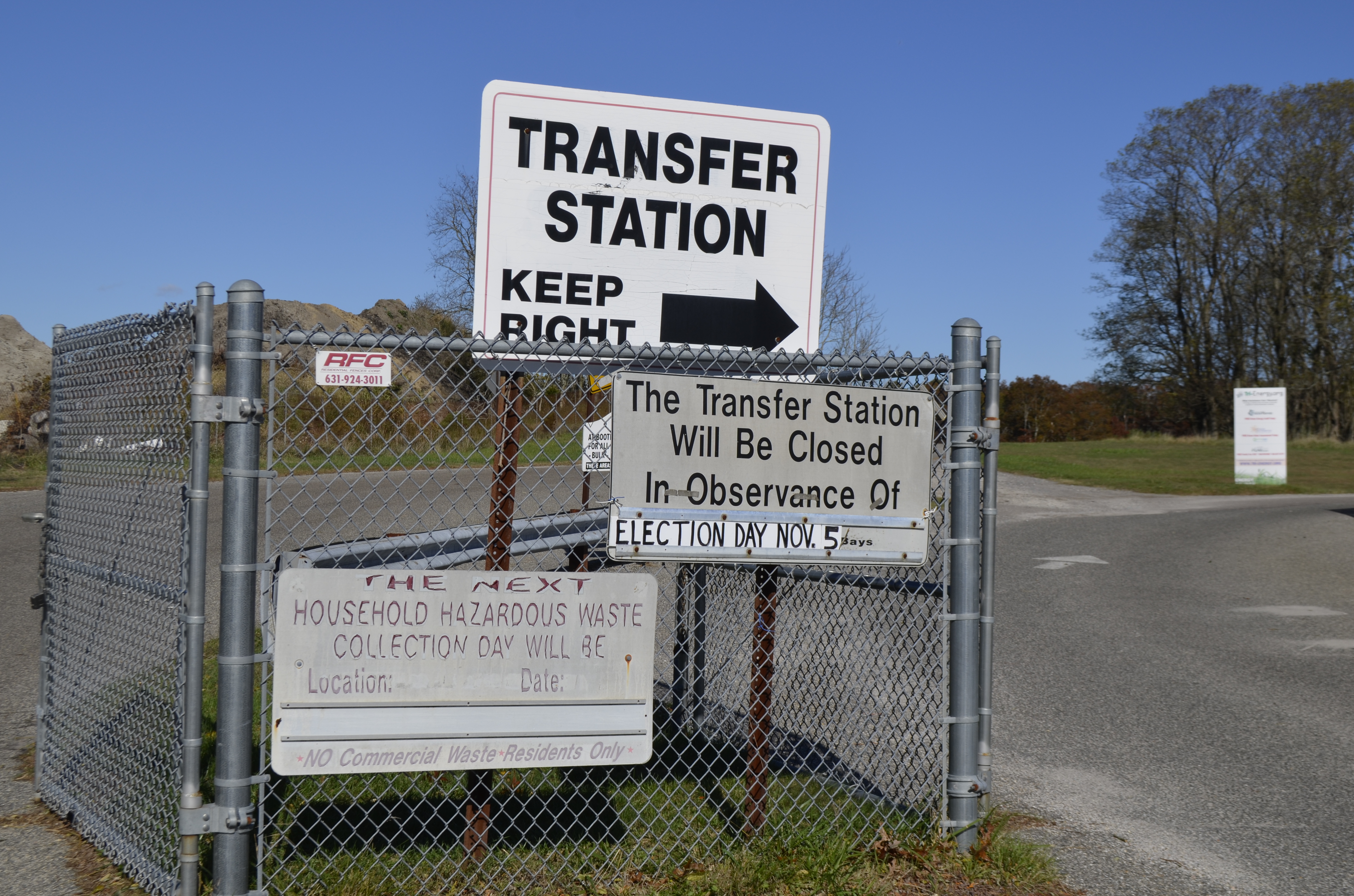 The entrance to the Hampton Bays transfer station and yard waste facility. ANISAH ABDULLAH