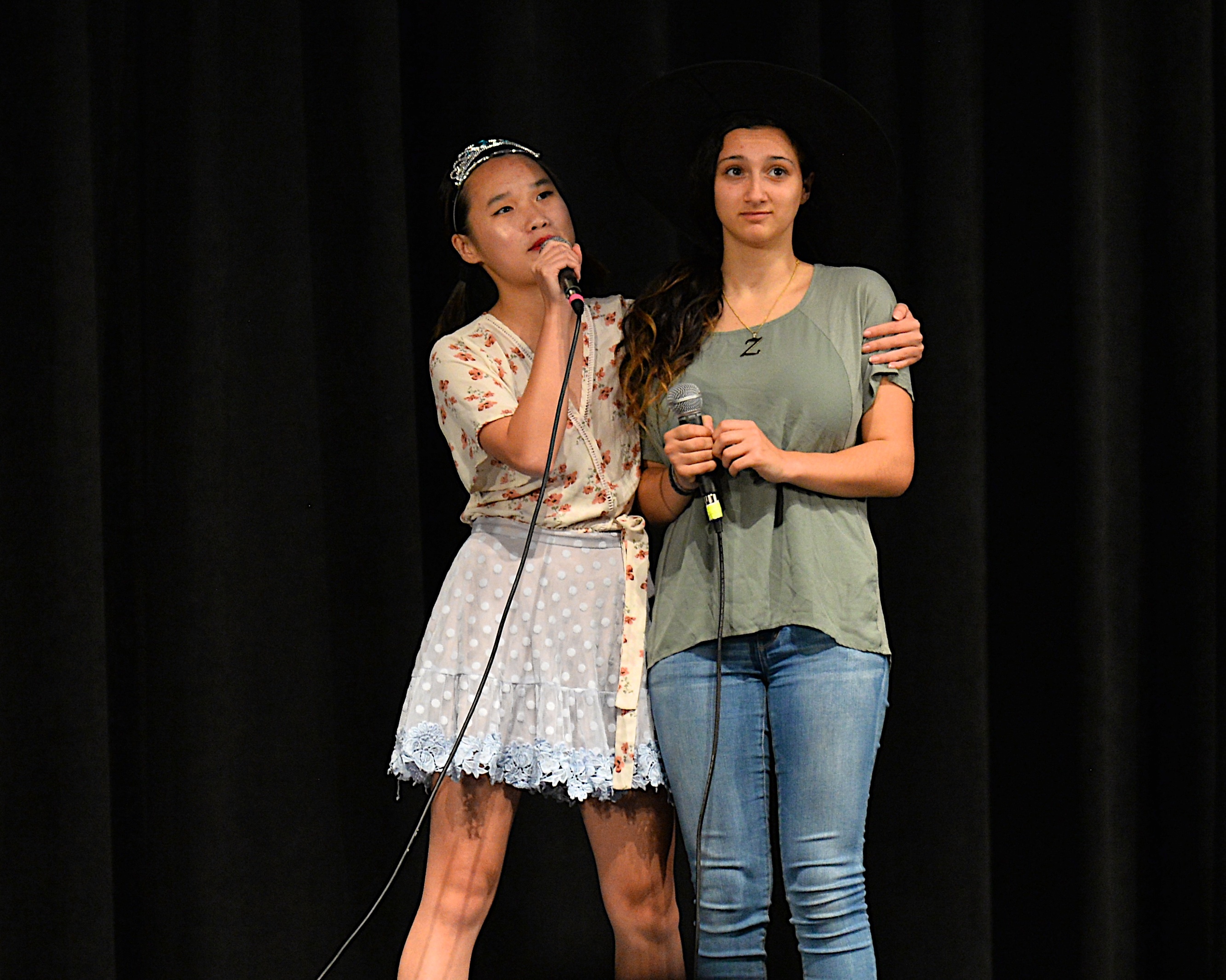 East Hampton High School students were the performers in the Bonac Broadway Bistro event on Friday at the high school. It raised money for the district's arts programs. Han Le and Alison Fioriello perform. KYRIL BROMLEY