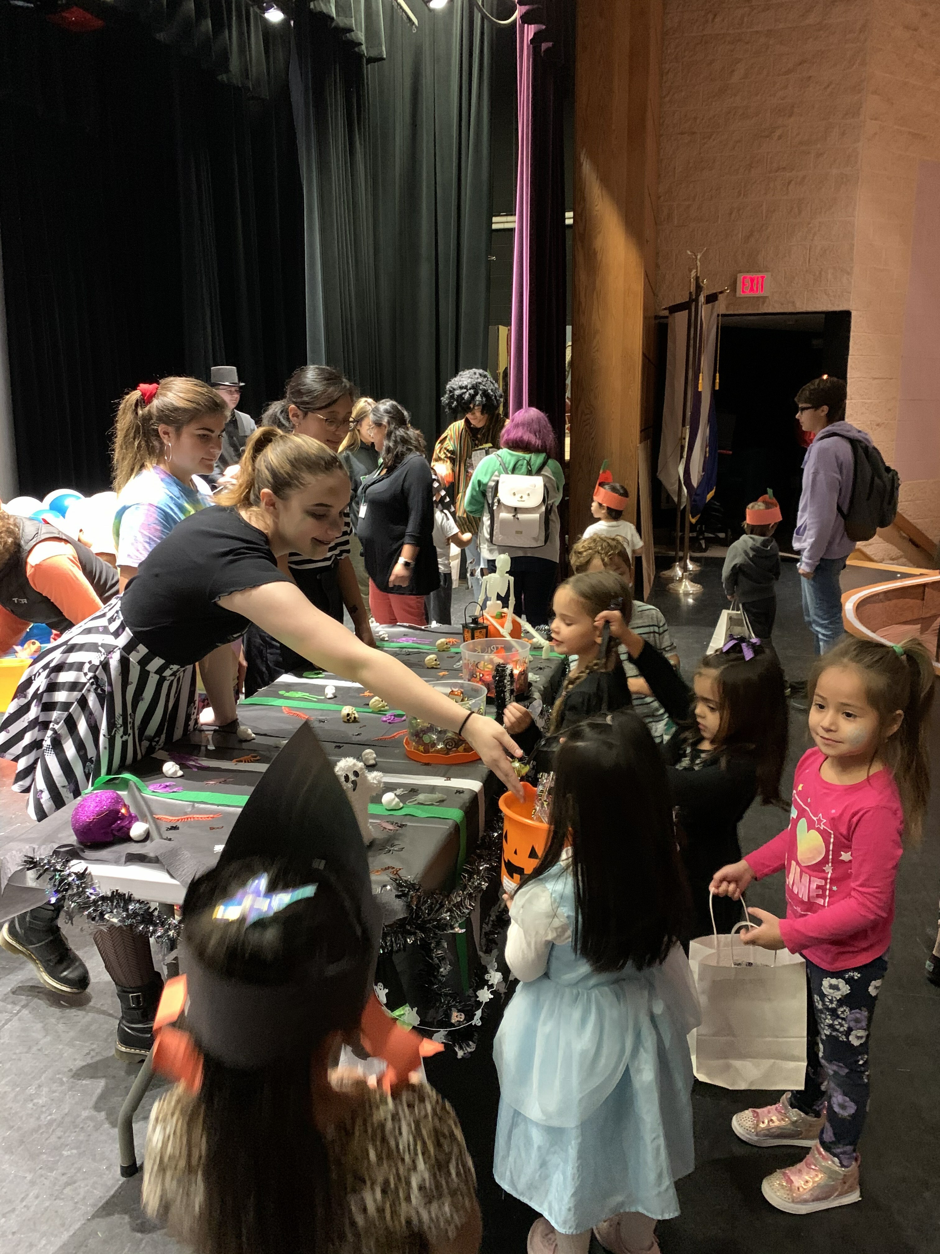Hampton Bays preschoolers were treated to a special Halloween event at Hampton Bays High School. Members of the high school’s newly established Tri- M Music Honor Society teamed up with life skills students to entertain the young guests with trick-or-treating, face painting, fall-themed games and stories.