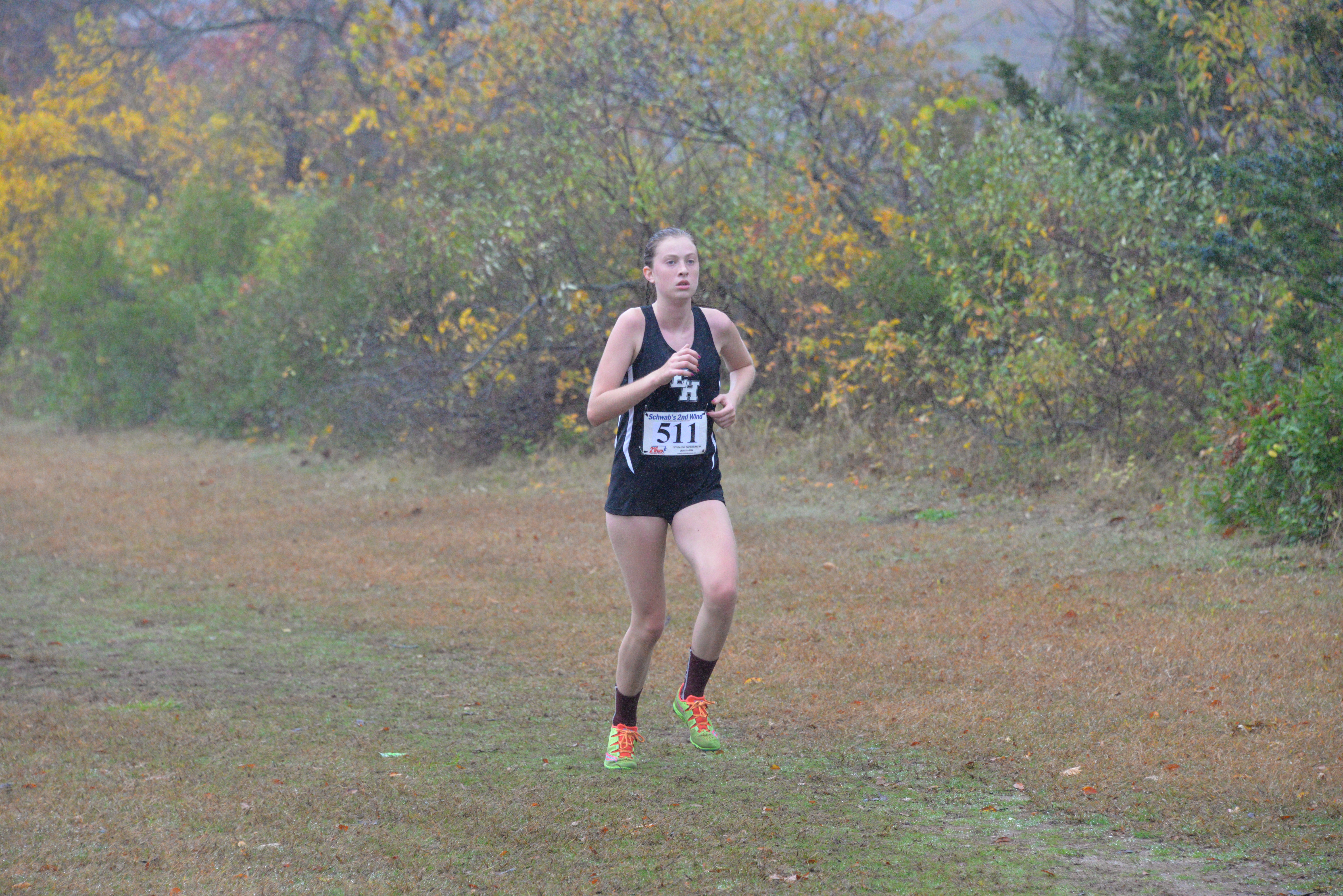East Hampton junior Ava Engstrom was under the weather at last week's division meet but still put forth a good effort and was the second Lady Bonacker to finish the race.
