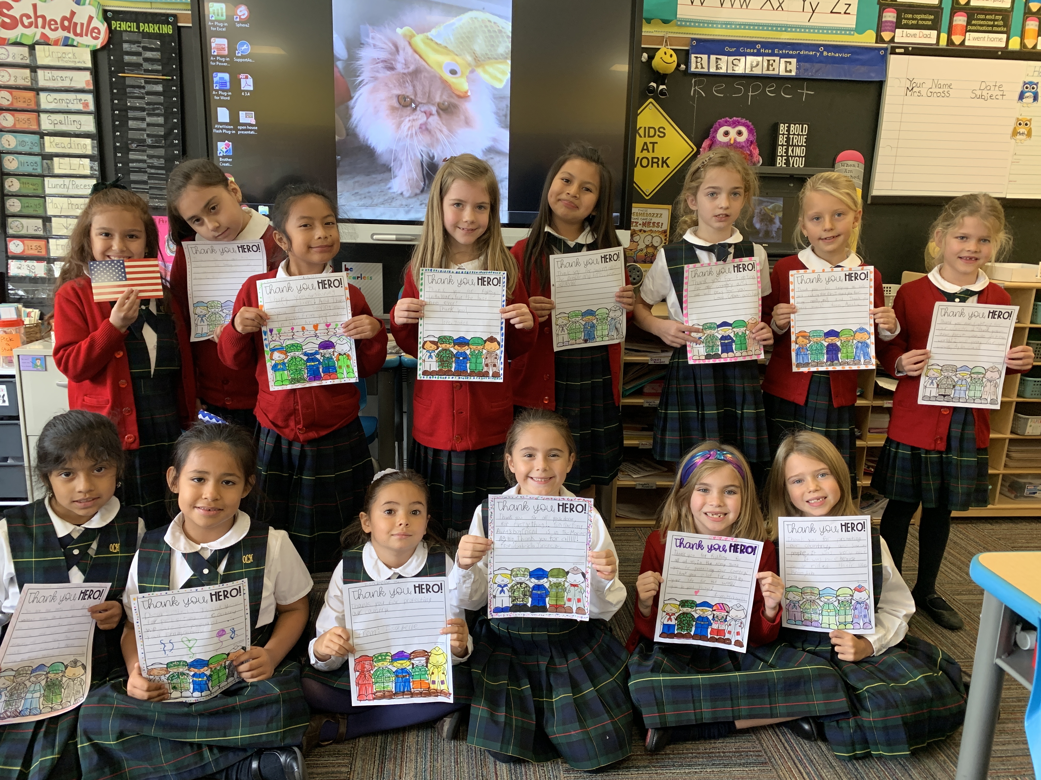 Our Lady of the Hamptons second-graders wrote letters to a 