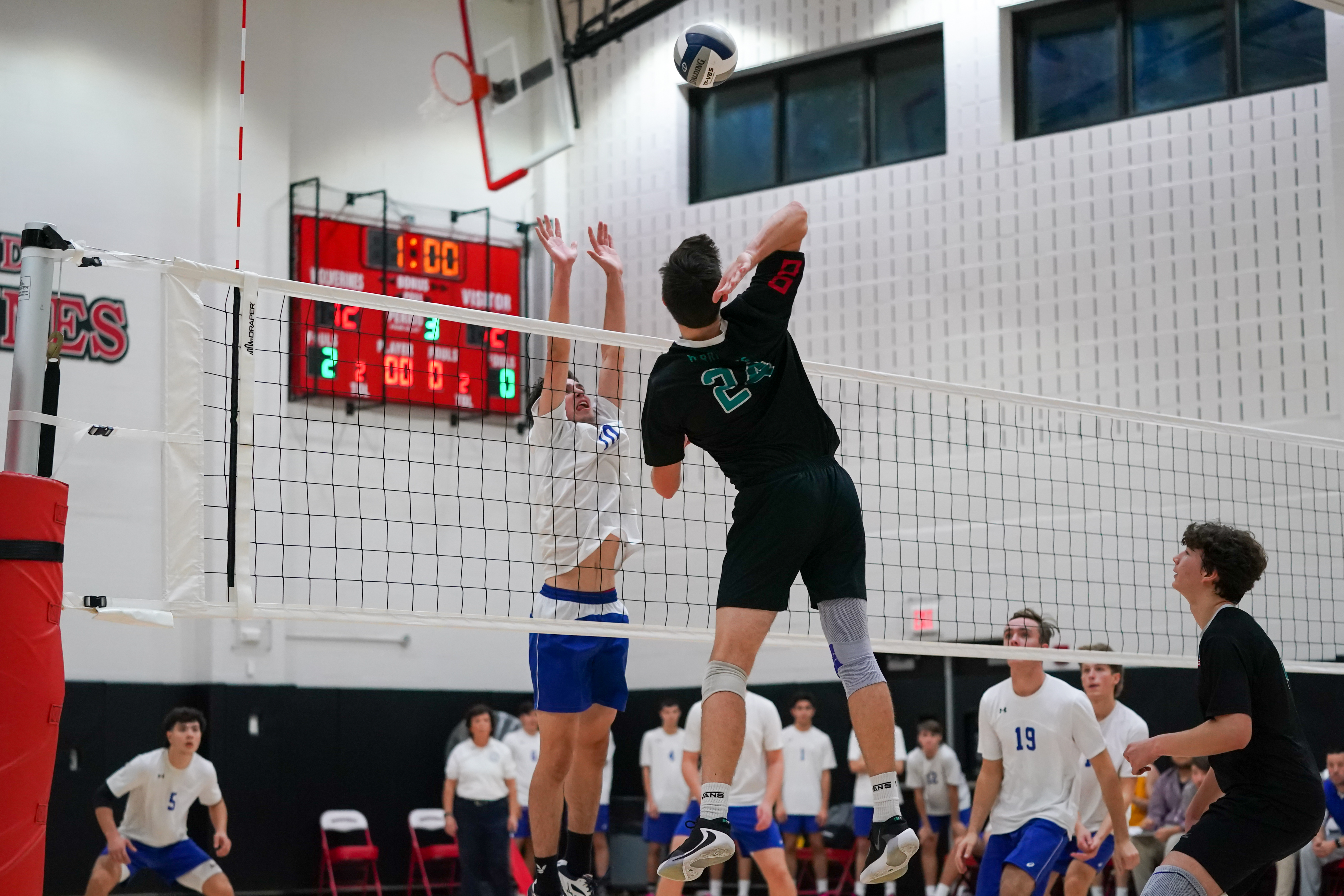 Westhampton Beach junior Ryan Barnett goes up for one of his 15 kills.