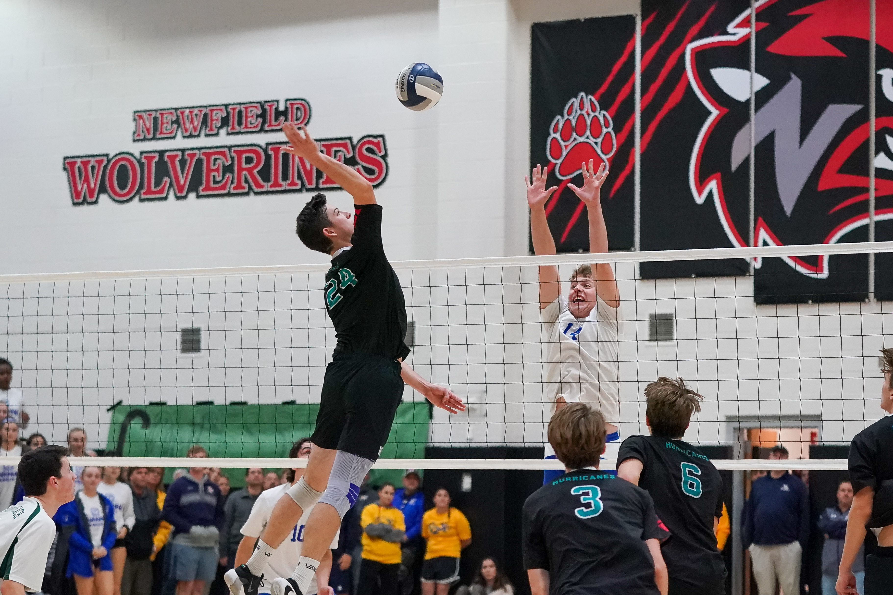 Westhampton Beach junior Ryan Barnett goes up for one of his 15 kills.