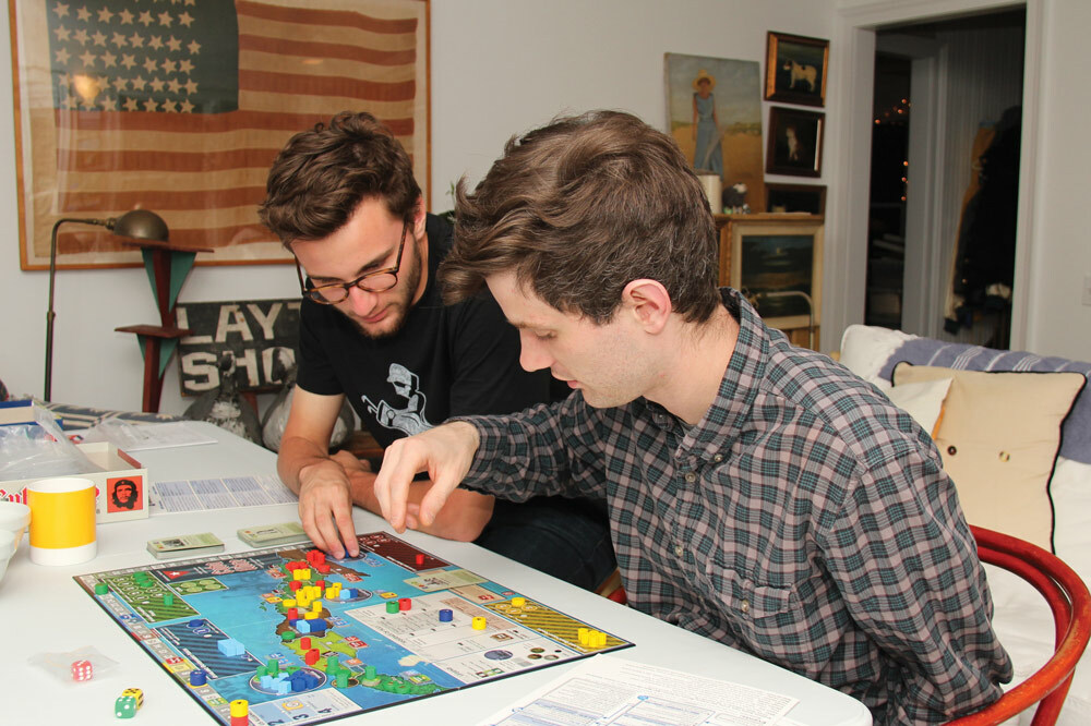 Sam Creech, right, playing Cuba Libre with his brother, Jack Motz.