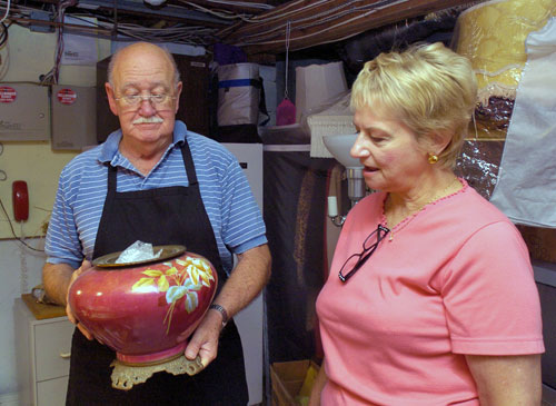 Dean and Diane Pinkston in their studio in Southampton.