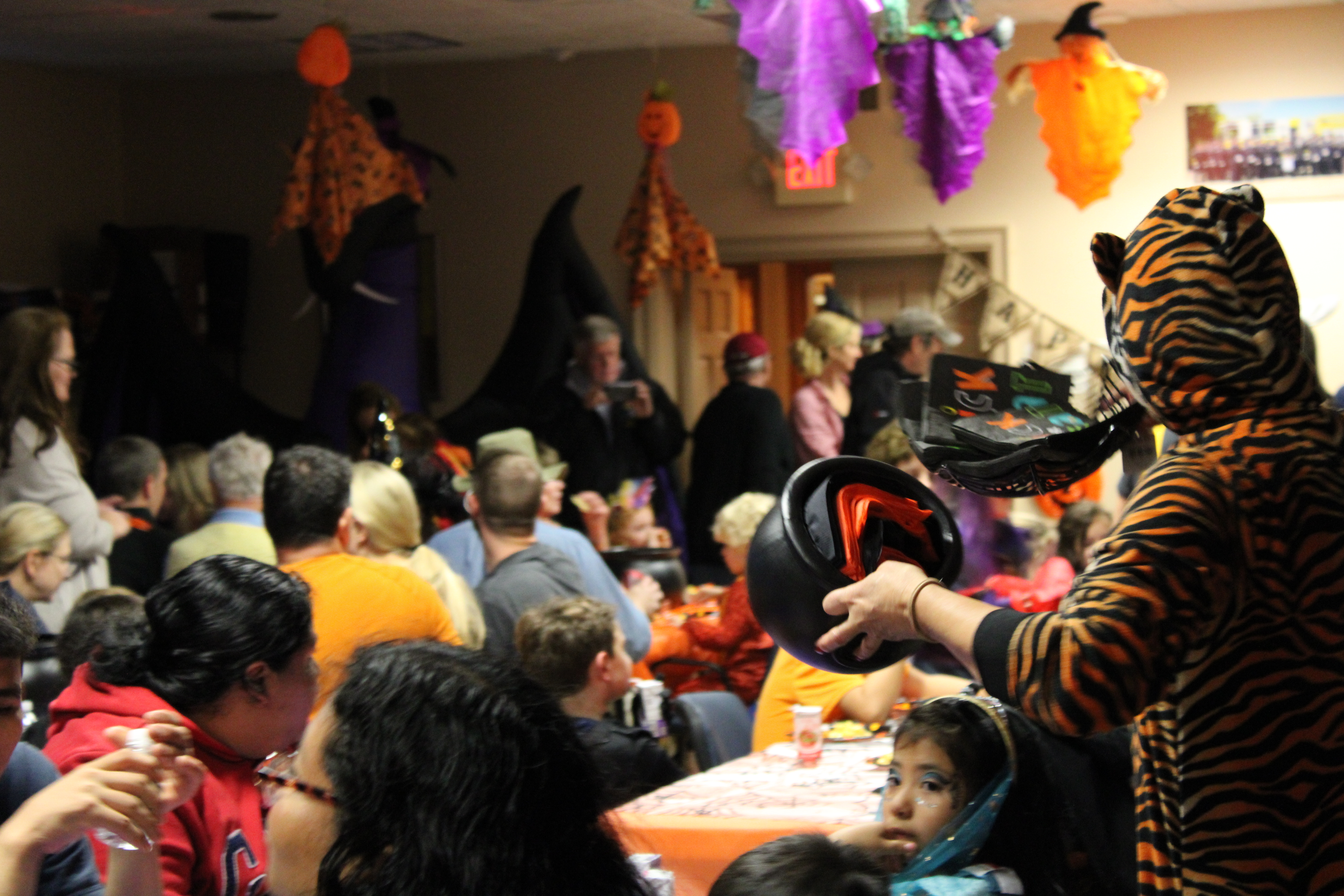 The Halloween dinner at the Quogue Firehouse before announcing the winners of the scarecrow contest.  RACHEL VALDESPINO
