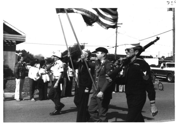 The Montauk Columbus Day parade in 1980. COURTESY MONTAUK LIBRARY
