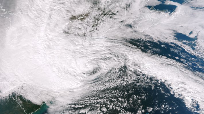 Hurricane Sandy approaches landfall in 2012.  COURTESY NOAA