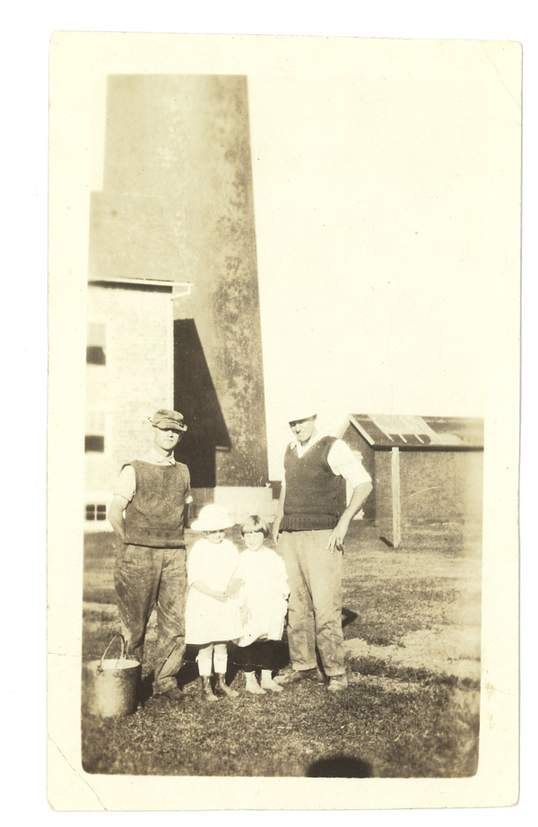 Lighthouse keepers George Thomas and Waldo Penny with their daughters Shirley Penny and Alice Thomas sometime in the 1920s.      COURTESY RICHARD CASABIANCA