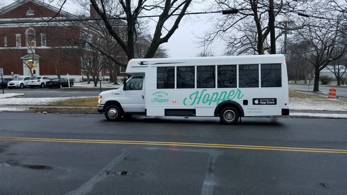 Buses provided by the Hampton Hopper will transport South Fork Commuter Connection riders to places like Town Hall. GREG WEHNER