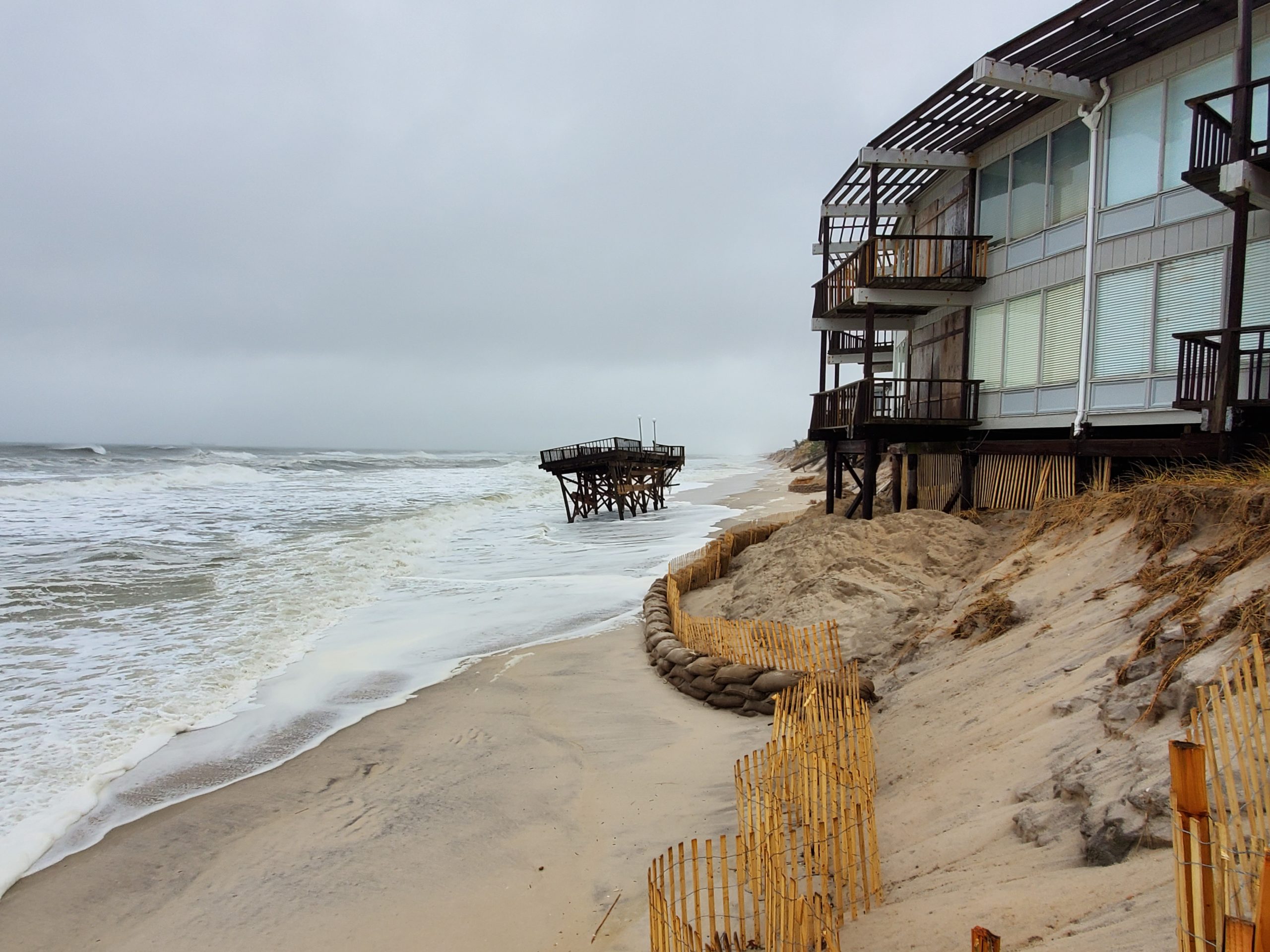 Beach erosion has jeopardized the stability of Round Dune in East Quogue. COURTESY FIRST COASTAL