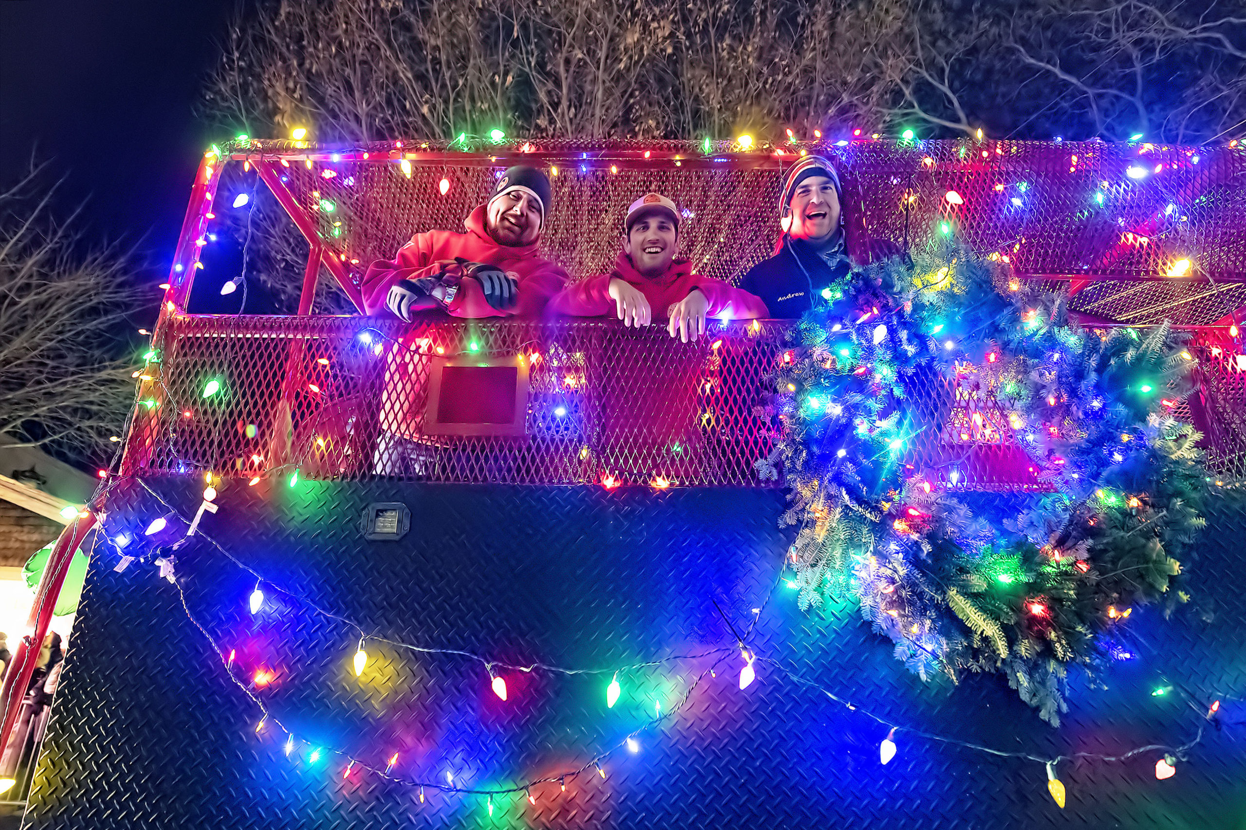 Sag Harbor Fire Department Ex-Chief Pete Garypie, Firefighter Ryan Miller and Second Assistant Chief Andrew Blodorn during the 2019 