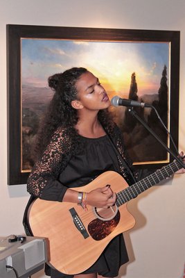 Singer/songwriter Sofia D'Angelo at the Grenning Gallery.