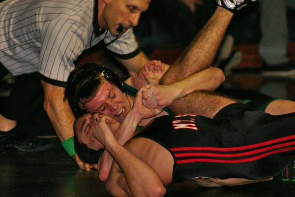 Westhampton Beach's Matt Higgins won 12-2 at 138 pounds against Mount Sinai. 