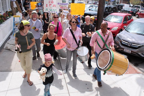 The People's Climate March in Sag Harbor on Saturday.