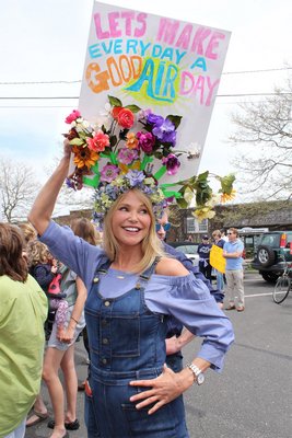 Christie Brinkley at the People's Climate March in Sag Harbor on Saturday.