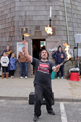 Fire juggler Keith Leaf.