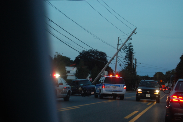 An SUV struck a telephone pole on County Road 39 shortly before 7 p.m. on Friday. DAWN WATSON