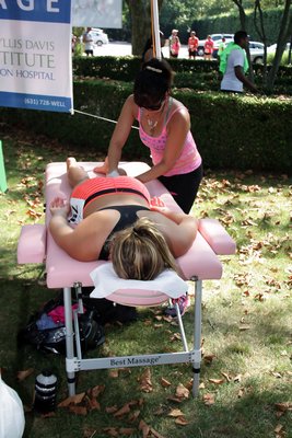 A massage after the race.
