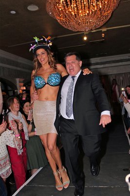 Tonia Slade escorted by Dr. Vito Alamia modeling 
