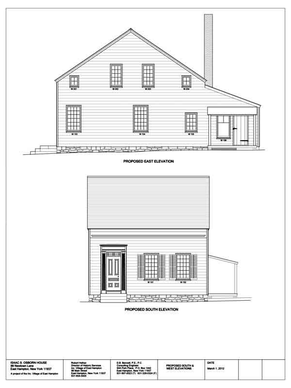 A rendering of how Lamb-Baker house on Newtown Lane in East Hampton would appear after renovations. COURTESY ROBERT HEFNER
