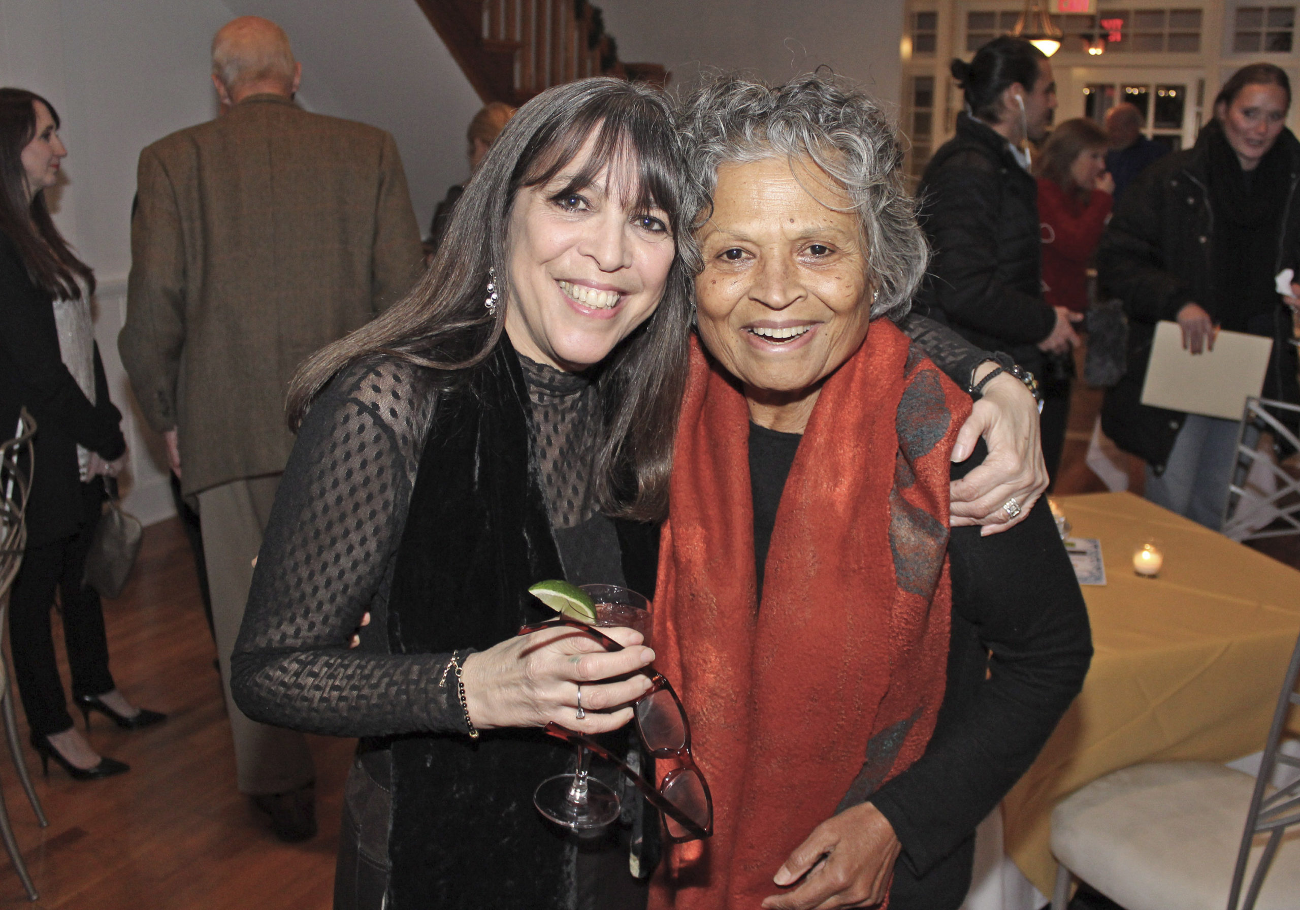 Sara Blue and Edyle O'Brien  at the Maureen's Haven Homeless Outreach winter benefit on Saturday night at Seasons of Southampton. TOM KOCHIE