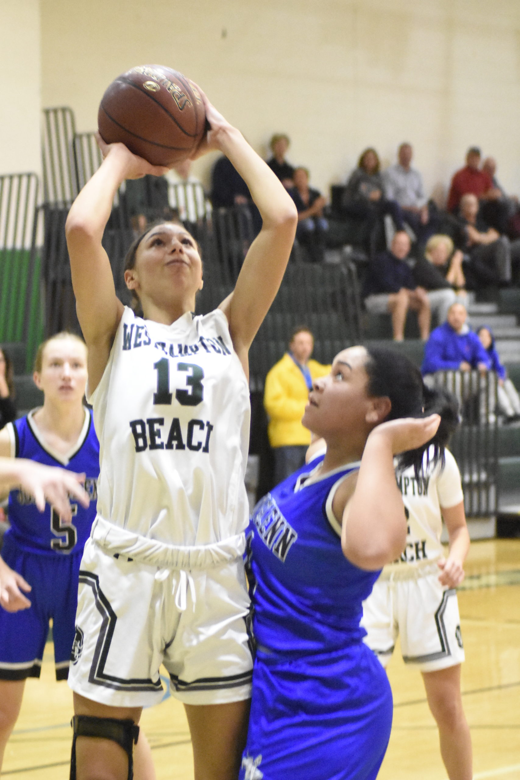 Westhampton Beach senior Layla Mendoza scored a game-high 25 points in a victory over Glenn on Friday.