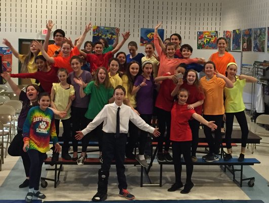 The cast and crew of the East Quogue Elementary School drama club production of 