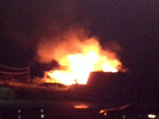 Several fire departments responded to a fire at the Cupsogue Beach Hut in Westhampton Saturday night. USER SUBMITTED