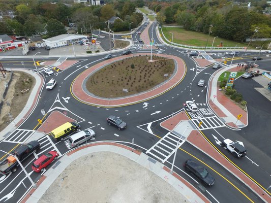 The completed Riveside Traffic Circle on Monday afternoon.