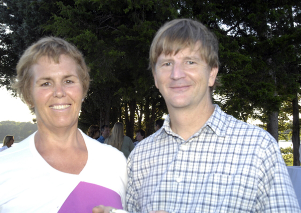 Peconic Baykeeper Kevin McAllister and Larry Kast at the Peconic Baykeeper benefit at the Port of Missing Men on Saturday