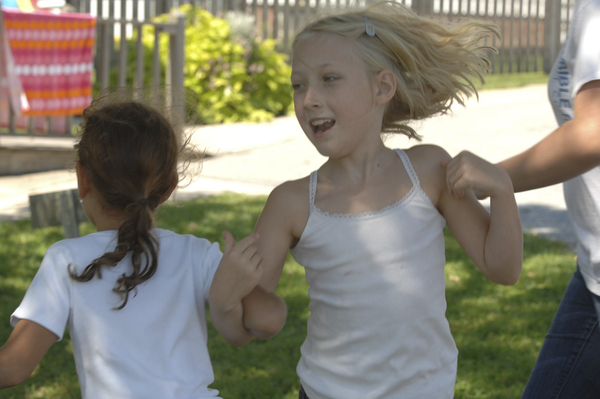 Learning ro period dance at the Bridgehampton Historical Society's Colonial Camp on thrusday at the Presbyterian Chuch of Bridgehampton.