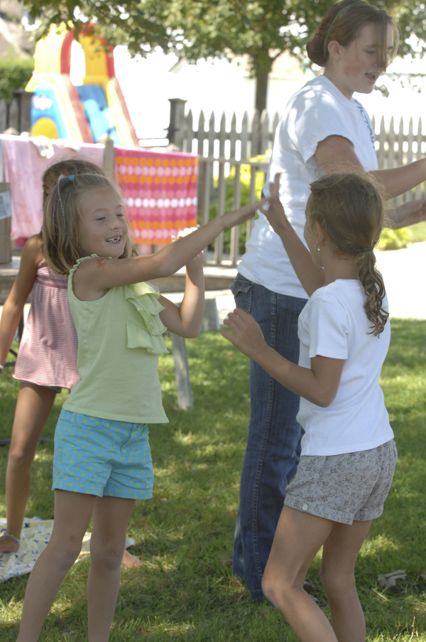 Learning ro period dance at the Bridgehampton Historical Society's Colonial Camp on thrusday at the Presbyterian Chuch of Bridgehampton.