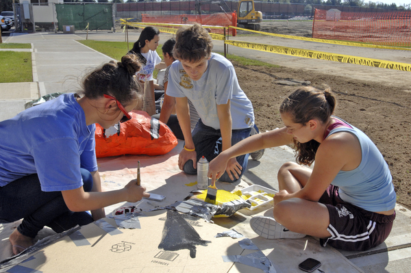 Rienna Russo works on the junior class 