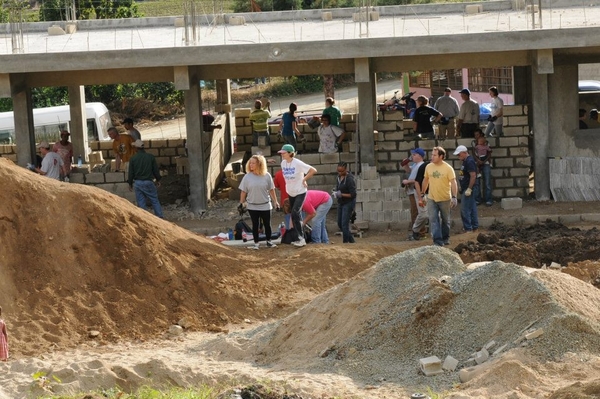 Southampton Intermediate School Assistant Principal Susan Wright overlooks the construction site of a school she helped build in the Dominican Republic.

