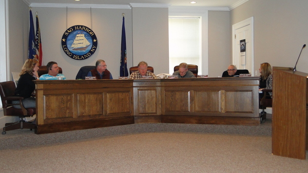 The Sag Harbor Village Board discusses a preliminary municipal budget during a meeting on Friday.