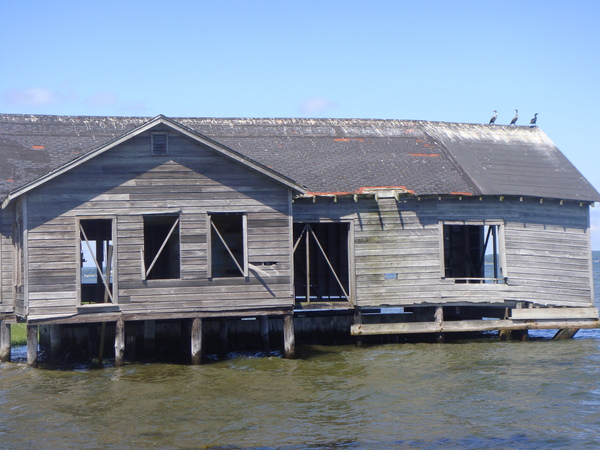 The boathouse along Meadow Lane in Southampton Village in better days.  DANA SHAW