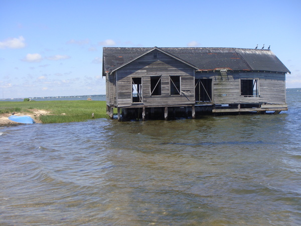 The boathouse along Meadow Lane in Southampton Village in better days.  DANA SHAW