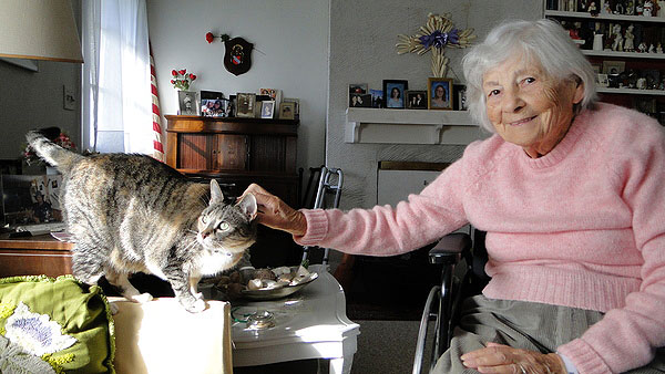 Eugenia Gugell with her beloved cat